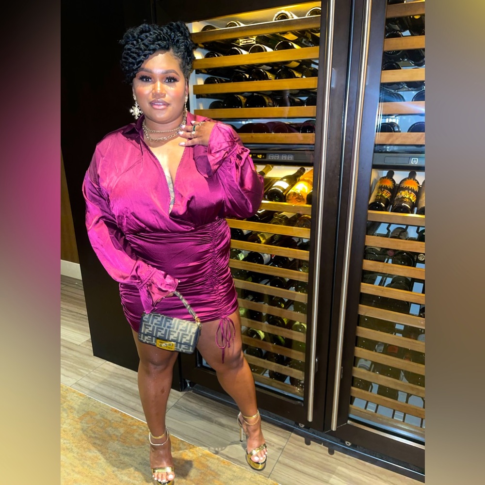 Fashion Nova burgundy dress